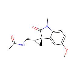 COc1ccc2c(c1)[C@@]1(C[C@@H]1CNC(C)=O)C(=O)N2C ZINC001772650779