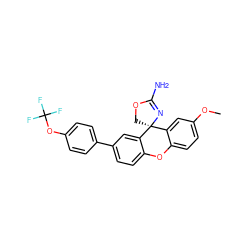 COc1ccc2c(c1)[C@@]1(COC(N)=N1)c1cc(-c3ccc(OC(F)(F)F)cc3)ccc1O2 ZINC000095579848