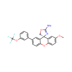 COc1ccc2c(c1)[C@@]1(COC(N)=N1)c1cc(-c3cccc(OC(F)(F)F)c3)ccc1O2 ZINC000095577481