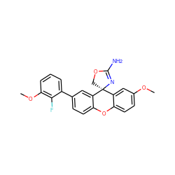 COc1ccc2c(c1)[C@@]1(COC(N)=N1)c1cc(-c3cccc(OC)c3F)ccc1O2 ZINC000095579318