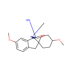 COc1ccc2c(c1)[C@@]1(N=C(N)N(C)C1=O)C1(CCC(OC)CC1)C2 ZINC000141971518