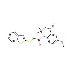 COc1ccc2c(c1)[C@@H](C)CC(C)(C)N2C(=O)CSc1nc2ccccc2s1 ZINC000001154230