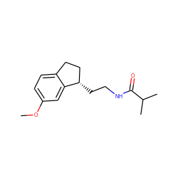 COc1ccc2c(c1)[C@@H](CCNC(=O)C(C)C)CC2 ZINC000000021170