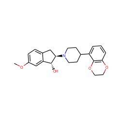 COc1ccc2c(c1)[C@@H](O)[C@H](N1CCC(c3cccc4c3OCCO4)CC1)C2 ZINC000013471815