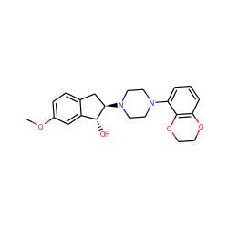 COc1ccc2c(c1)[C@@H](O)[C@H](N1CCN(c3cccc4c3OCCO4)CC1)C2 ZINC000013471779