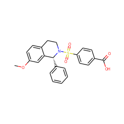 COc1ccc2c(c1)[C@@H](c1ccccc1)N(S(=O)(=O)c1ccc(C(=O)O)cc1)CC2 ZINC000115731102