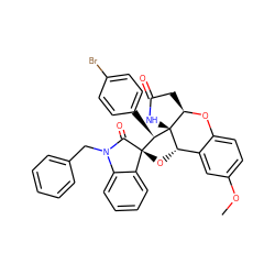 COc1ccc2c(c1)[C@@H]1O[C@@]3(C(=O)N(Cc4ccccc4)c4ccccc43)[C@@H](c3ccc(Br)cc3)[C@@]13NC(=O)C[C@H]3O2 ZINC001772651145