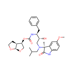 COc1ccc2c(c1)[C@](C)(N(CC(C)C)C[C@@H](O)[C@H](Cc1ccccc1)NC(=O)O[C@H]1CO[C@H]3OCC[C@@H]13)C(=O)N2 ZINC000014946414