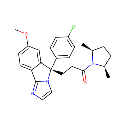 COc1ccc2c(c1)[C@](CCC(=O)N1[C@@H](C)CC[C@H]1C)(c1ccc(Cl)cc1)n1ccnc1-2 ZINC000072110356