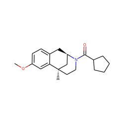 COc1ccc2c(c1)[C@]1(C)CCN(C(=O)C3CCCC3)[C@H](C2)C1 ZINC000197895124