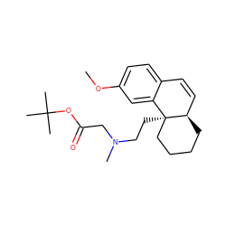 COc1ccc2c(c1)[C@]1(CCN(C)CC(=O)OC(C)(C)C)CCCC[C@@H]1C=C2 ZINC000029476552