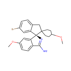 COc1ccc2c(c1)[C@]1(N=C2N)c2cc(Br)ccc2CC12CCC(OC)CC2 ZINC000204984114