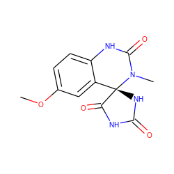 COc1ccc2c(c1)[C@]1(NC(=O)NC1=O)N(C)C(=O)N2 ZINC000013455914