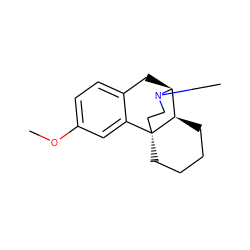 COc1ccc2c(c1)[C@]13CCCC[C@@H]1[C@H](C2)N(C)CC3 ZINC000003201907