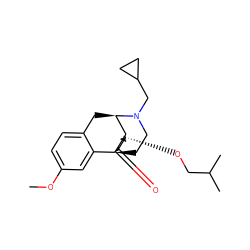 COc1ccc2c(c1)[C@]13CCN(CC4CC4)[C@H](C2)[C@@H]1C[C@H](OCC(C)C)C(=O)C3 ZINC001772649361