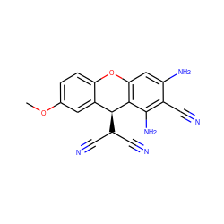 COc1ccc2c(c1)[C@H](C(C#N)C#N)c1c(cc(N)c(C#N)c1N)O2 ZINC000473243882