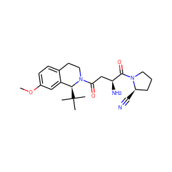 COc1ccc2c(c1)[C@H](C(C)(C)C)N(C(=O)C[C@H](N)C(=O)N1CCC[C@H]1C#N)CC2 ZINC000028477251