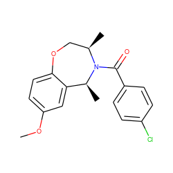 COc1ccc2c(c1)[C@H](C)N(C(=O)c1ccc(Cl)cc1)[C@H](C)CO2 ZINC000073196183