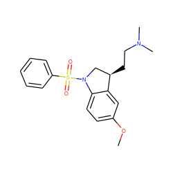 COc1ccc2c(c1)[C@H](CCN(C)C)CN2S(=O)(=O)c1ccccc1 ZINC000013864764