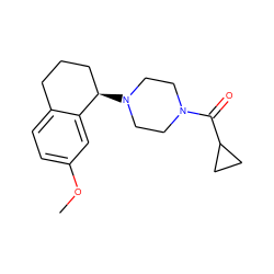 COc1ccc2c(c1)[C@H](N1CCN(C(=O)C3CC3)CC1)CCC2 ZINC000013488642