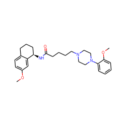 COc1ccc2c(c1)[C@H](NC(=O)CCCCN1CCN(c3ccccc3OC)CC1)CCC2 ZINC000013586519