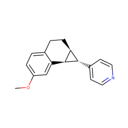 COc1ccc2c(c1)[C@H]1[C@@H](CC2)[C@@H]1c1ccncc1 ZINC000013741591