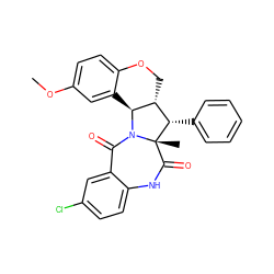 COc1ccc2c(c1)[C@H]1[C@H](CO2)[C@H](c2ccccc2)[C@]2(C)C(=O)Nc3ccc(Cl)cc3C(=O)N12 ZINC000061958706