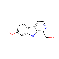 COc1ccc2c(c1)[nH]c1c(CO)nccc12 ZINC000105940654