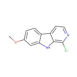 COc1ccc2c(c1)[nH]c1c(Cl)nccc12 ZINC000136734877