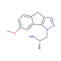 COc1ccc2c(c1)-c1c(cnn1C[C@H](C)N)C2 ZINC000000006551