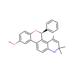 COc1ccc2c(c1)-c1ccc3c(c1[C@H](c1ccccc1)O2)C(C)=CC(C)(C)N3 ZINC000013863753