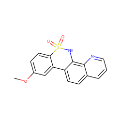 COc1ccc2c(c1)-c1ccc3cccnc3c1NS2(=O)=O ZINC000013818058