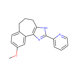 COc1ccc2c(c1)-c1nc(-c3ccccn3)[nH]c1CCC2 ZINC000013440063