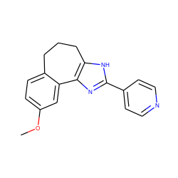 COc1ccc2c(c1)-c1nc(-c3ccncc3)[nH]c1CCC2 ZINC000000003024