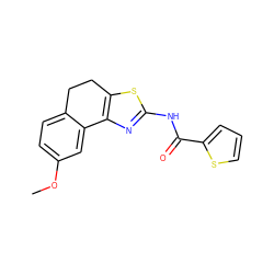 COc1ccc2c(c1)-c1nc(NC(=O)c3cccs3)sc1CC2 ZINC000000200005