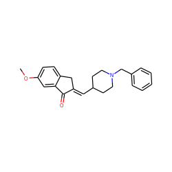 COc1ccc2c(c1)C(=O)/C(=C/C1CCN(Cc3ccccc3)CC1)C2 ZINC000139368991