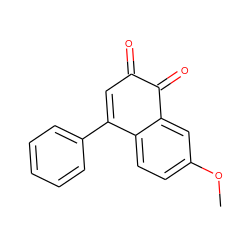 COc1ccc2c(c1)C(=O)C(=O)C=C2c1ccccc1 ZINC000013443929