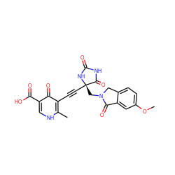 COc1ccc2c(c1)C(=O)N(C[C@@]1(C#Cc3c(C)[nH]cc(C(=O)O)c3=O)NC(=O)NC1=O)C2 ZINC000096173699