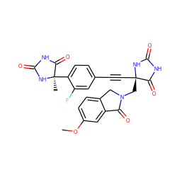 COc1ccc2c(c1)C(=O)N(C[C@@]1(C#Cc3ccc([C@@]4(C)NC(=O)NC4=O)c(F)c3)NC(=O)NC1=O)C2 ZINC000167634329