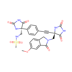 COc1ccc2c(c1)C(=O)N(C[C@@]1(C#Cc3ccc([C@@]4(CNS(C)(=O)=O)NC(=O)NC4=O)cc3)NC(=O)NC1=O)C2 ZINC000096173589