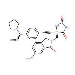 COc1ccc2c(c1)C(=O)N(C[C@@]1(C#Cc3ccc([C@@H](N=O)N4CCCC4)cc3)NC(=O)NC1=O)C2 ZINC000169694538