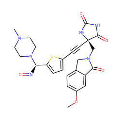 COc1ccc2c(c1)C(=O)N(C[C@@]1(C#Cc3ccc([C@@H](N=O)N4CCN(C)CC4)s3)NC(=O)NC1=O)C2 ZINC000169694546