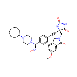 COc1ccc2c(c1)C(=O)N(C[C@@]1(C#Cc3ccc([C@@H](N=O)N4CCN(C5CCCCCC5)CC4)cc3)NC(=O)NC1=O)C2 ZINC000169694531