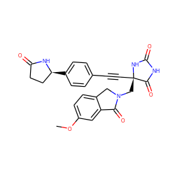 COc1ccc2c(c1)C(=O)N(C[C@@]1(C#Cc3ccc([C@H]4CCC(=O)N4)cc3)NC(=O)NC1=O)C2 ZINC000096173772