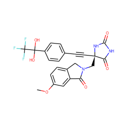 COc1ccc2c(c1)C(=O)N(C[C@@]1(C#Cc3ccc(C(O)(O)C(F)(F)F)cc3)NC(=O)NC1=O)C2 ZINC000167597785