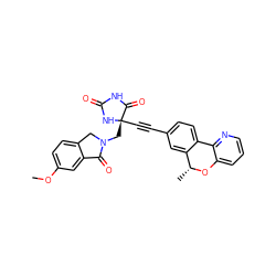 COc1ccc2c(c1)C(=O)N(C[C@@]1(C#Cc3ccc4c(c3)[C@@H](C)Oc3cccnc3-4)NC(=O)NC1=O)C2 ZINC000096173752