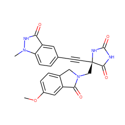 COc1ccc2c(c1)C(=O)N(C[C@@]1(C#Cc3ccc4c(c3)c(=O)[nH]n4C)NC(=O)NC1=O)C2 ZINC000096173519