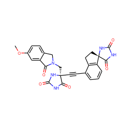 COc1ccc2c(c1)C(=O)N(C[C@@]1(C#Cc3cccc4c3CC[C@]43NC(=O)NC3=O)NC(=O)NC1=O)C2 ZINC000096173614