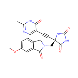 COc1ccc2c(c1)C(=O)N(C[C@@]1(C#Cc3cnc(C)[nH]c3=O)NC(=O)NC1=O)C2 ZINC000096173698