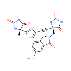 COc1ccc2c(c1)C(=O)N(C[C@@]1(C#Cc3csc([C@]4(C)NC(=O)NC4=O)c3)NC(=O)NC1=O)C2 ZINC000096173734